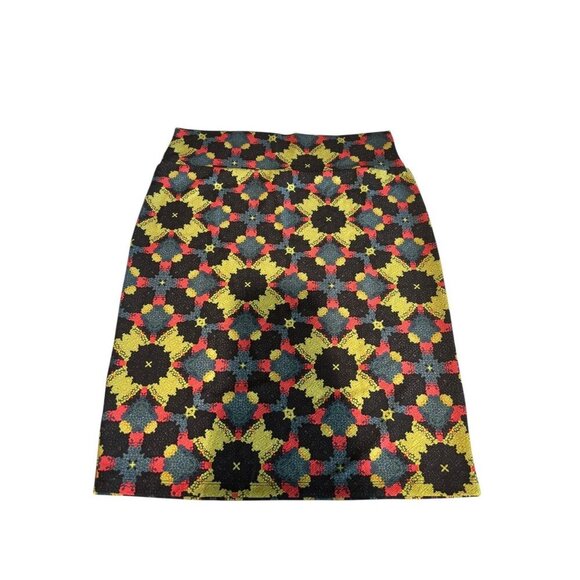 LuLaRoe Cassie Women's A-Line Green & Black Skirt - Picture 2 of 6
